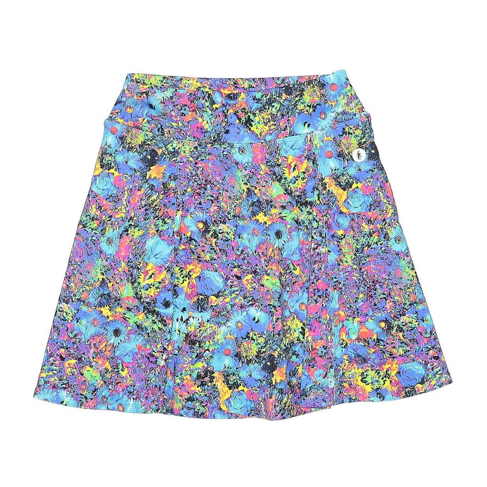 Dona Jo Ultimate golf  Tennis Skirt skort  blue Artsy floral sz SMALL